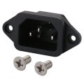 Baomain Iec 320 C14 Male Plug 3 Pins Pcb Panel Power Inlet Socket Connector Black As-05 Pack Of 10