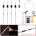 Qauben Car Interior Ambient Lighting Optic Fiber Cable Rgb 64 Colors Multicoloured Music Footwell Kit With Cigarette Lighter