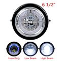 High Power 6 1 2 Motorcycle Side Mount Cree Led Headlight Halo Ring Glass Lens