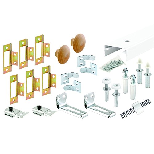 Bi-fold Closet Door Track Kit 72 In Length Steel Hardware For Installation Or Repair White Finish Model 161797