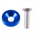 X Autohaux Engine Water Tank Radiator Bracket Stay Mount And Washer Kit For Honda Civic 1996-2000 Aluminum Alloy Blue 1 Set