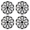 Car Wheel Rim Skin Cover Hub Caps Replacements For Steels Hubcap Wheel Black Silver High Grade Abs With Retention Ring 4 Pack 