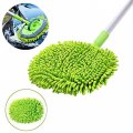 3x 2 In 1 Car Wash Mop Mitt With Long Handle Chenille Microfiber Dust Brush 24-46in