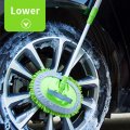 3x 2 In 1 Car Wash Mop Mitt With Long Handle Chenille Microfiber Dust Brush 24-46in