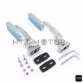 2 X Cnc Machined Aluminum Anti-glare Glass Motorbike Rearview Mirrors 6mm Thread