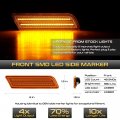 Vipmotoz Full Led Strip Front Side Marker Lights Fender Parking Lamps Compatible With 2010-2013 Ford Transit Connect Chrome