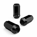 32pcs Black Bulge Lug Nuts 14x2 Threads Coarse Conical Cone Acorn Seat Closed End Long Extended 1 8 Inch Length Installs With 