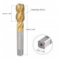 Uxcell Spiral Flute Threading Tap M16 X 2 Metric Hss High Speed Steel Titanium Plated Machine Thread Screw 4 Flutes Tapping