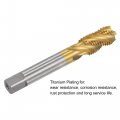 Uxcell Spiral Flute Threading Tap M16 X 2 Metric Hss High Speed Steel Titanium Plated Machine Thread Screw 4 Flutes Tapping