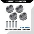 Hihaha 23041-2b600 Front Engine Piston And Pin Assembly For Hyundai Accent 2012-2017 Kia Rio Rings Kit Metal 1 Set Titanium