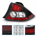 Amerilite 2 Door L E D Taillights Black For Honda Civic Passenger And Driver Side