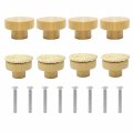 Yueton 8 Pcs Rattan Dresser Knobs Round Wooden Drawer Handmade Woven Boho Wicker With Screws For Cabinets Wardrobes Bars Shoe 