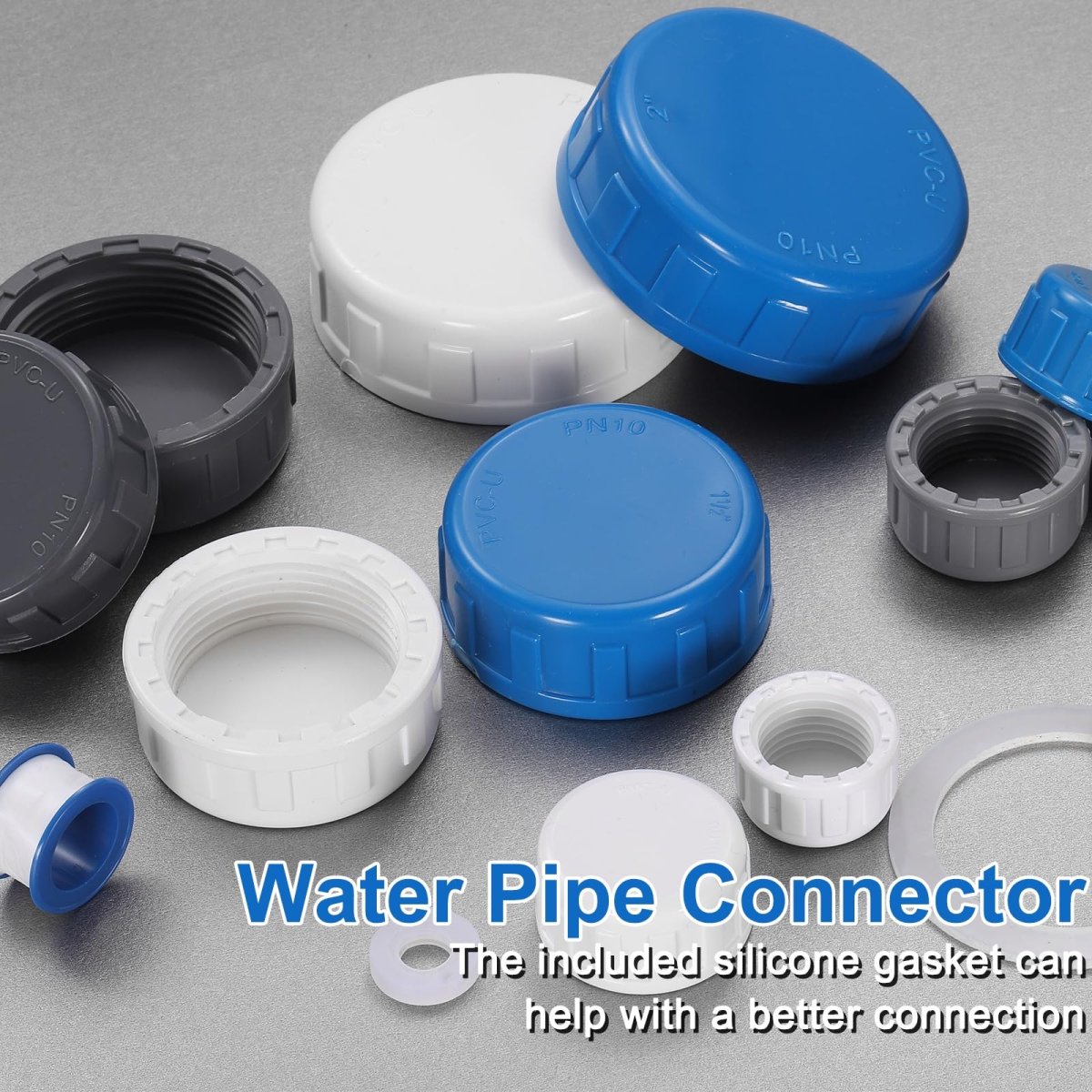 5pcs 2 Inch Pt Female Thread Pvc Pipe Fitting Cap Cleanout Water Drain End Caps Plug Socket Fittings With Gasket For Heater