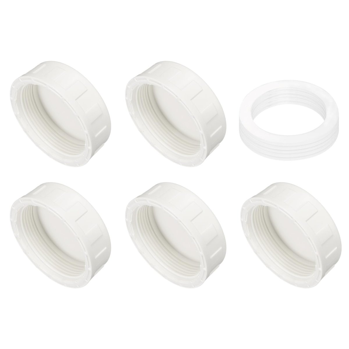 5pcs 2 Inch Pt Female Thread Pvc Pipe Fitting Cap Cleanout Water Drain End Caps Plug Socket Fittings With Gasket For Heater