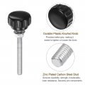 Uxcell 4 Set M6 X 50mm Male Thread Knurled Knobs Thumb Screws With Nuts Washers Clamping Knob Grip 25mm Plastic Head Hand