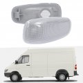 Marker Lamp Cover 2pcs Side Turn Signal Light Lens With Gaskets Replacement For Dodge Sprinter 2500 3500 2003a 2006 White