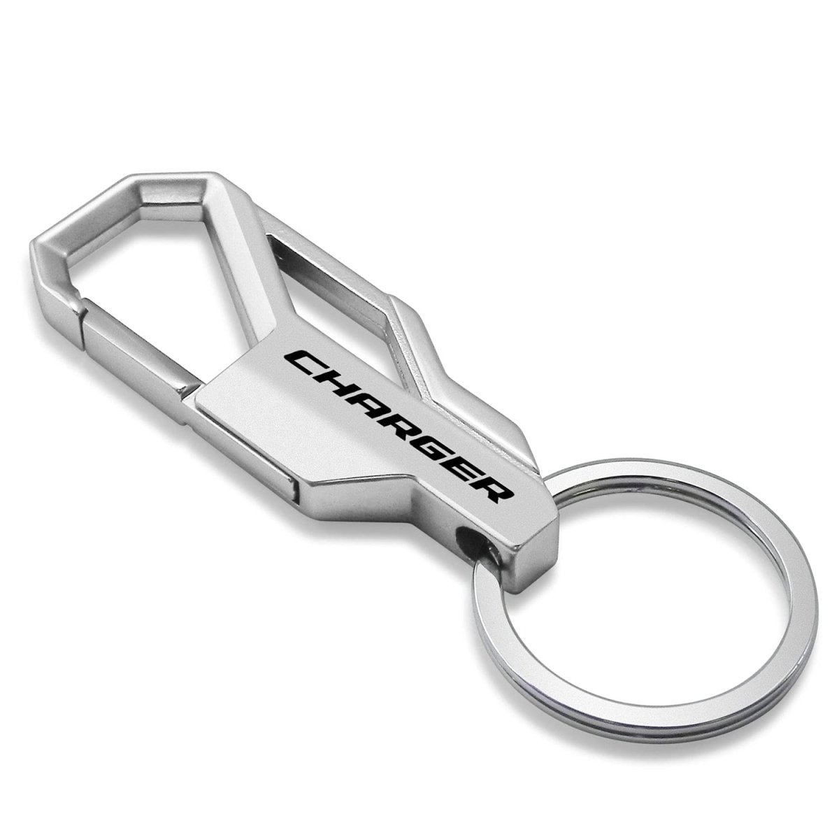 Dodge Charger Silver Carabiner Snap Hook Metal Keychain Official Licensed Modern Logo Accessory 3 75 In X 1