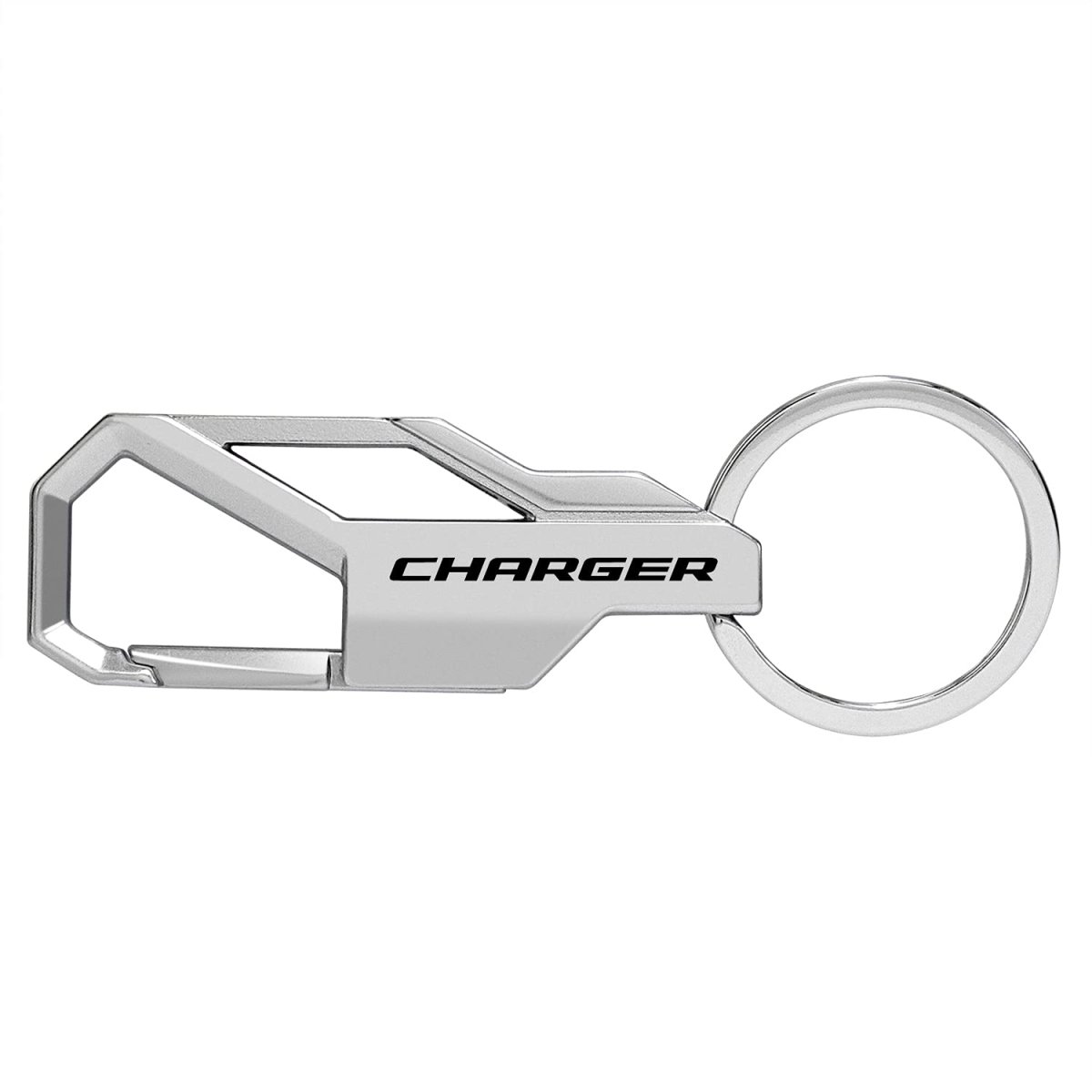 Dodge Charger Silver Carabiner Snap Hook Metal Keychain Official Licensed Modern Logo Accessory 3 75 In X 1