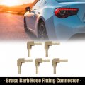 X Autohaux 4mm Brass Barb Elbow 90 Degree Male Thread Connector For Car Air Water Gas Oil 5pcs