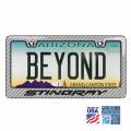 Ipick Image For Chevrolet Corvette C7 Stingray In 3d On Silver Real 3k Carbon Fiber Finish Abs Plastic License Plate Frame