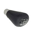 5 Speed Gear Shift Knob Universal Pu Leather Cross Stitch Manual Or Automatic Shifter Head Black