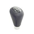 5 Speed Gear Shift Knob Universal Pu Leather Cross Stitch Manual Or Automatic Shifter Head Black 