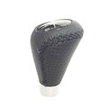 5 Speed Gear Shift Knob Universal Pu Leather Cross Stitch Manual Or Automatic Shifter Head Black