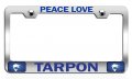 Peace Love Tarpon Fishing Chrome Metal License Plate Frame Tag Holder R56 