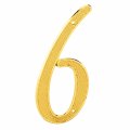 House Number 6 4 In Zinc Diecast With Brass Finish 5 Pack Mp4286-5 
