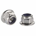 M8 Metric Hex Flange Nylon Insert Lock Nuts 304 Stainless Steel 18 8 Bright Finish 20 Pieces 1 25 Size 