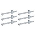 6pcs Bed Frame Bolts M6 X 70mm Hex Socket Head Screws Barrel Nuts Bunk Furniture With Rice-shaped Nut For Chairs Cots Silver 