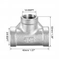 Uxcell Stainless Steel 304 Cast Pipe Fitting 8 Bspt X 1 4 3 Female Tee Shaped Connector Coupler