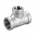 Uxcell Stainless Steel 304 Cast Pipe Fitting 8 Bspt X 1 4 3 Female Tee Shaped Connector Coupler