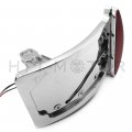 Httmt Mt301-a-cd Chrome Curved Side Mounted License Plate Bracket W Led Tail Light Brake 7 8 Inches Or 1 Inch Axle Compatible