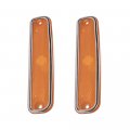 Brock Replacement Driver And Passenger Set Front Signal Side Marker Lights With Chrome Trim For 1973-1980 C K Pickup Truck 