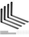 A Pack Of 4 Corner Brackets Black Wall Shelf Support With Screw A 15 X 25 Cm 