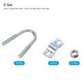 Uxcell Round U-bolts Pipe Clamp 6pcs Fit 3 4 20mm To 1-1 32mm Double Buckle For Greenhouse Awning Frames Antenna Mast