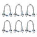 Uxcell Round U-bolts Pipe Clamp 6pcs Fit 3 4 20mm To 1-1 32mm Double Buckle For Greenhouse Awning Frames Antenna Mast