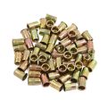 Uxcell 60 Pcs M6 Bronze Tone Stainless Steel Thread Small Head Rivet Nut Insert Nutserts