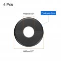 Uxcell 4pcs Wall Split Flange 95mm 3 7 Od Escutcheon Plate Abs Round Self-adhesive Plumbing Cover Plates For3mm 1 3 Dia Water