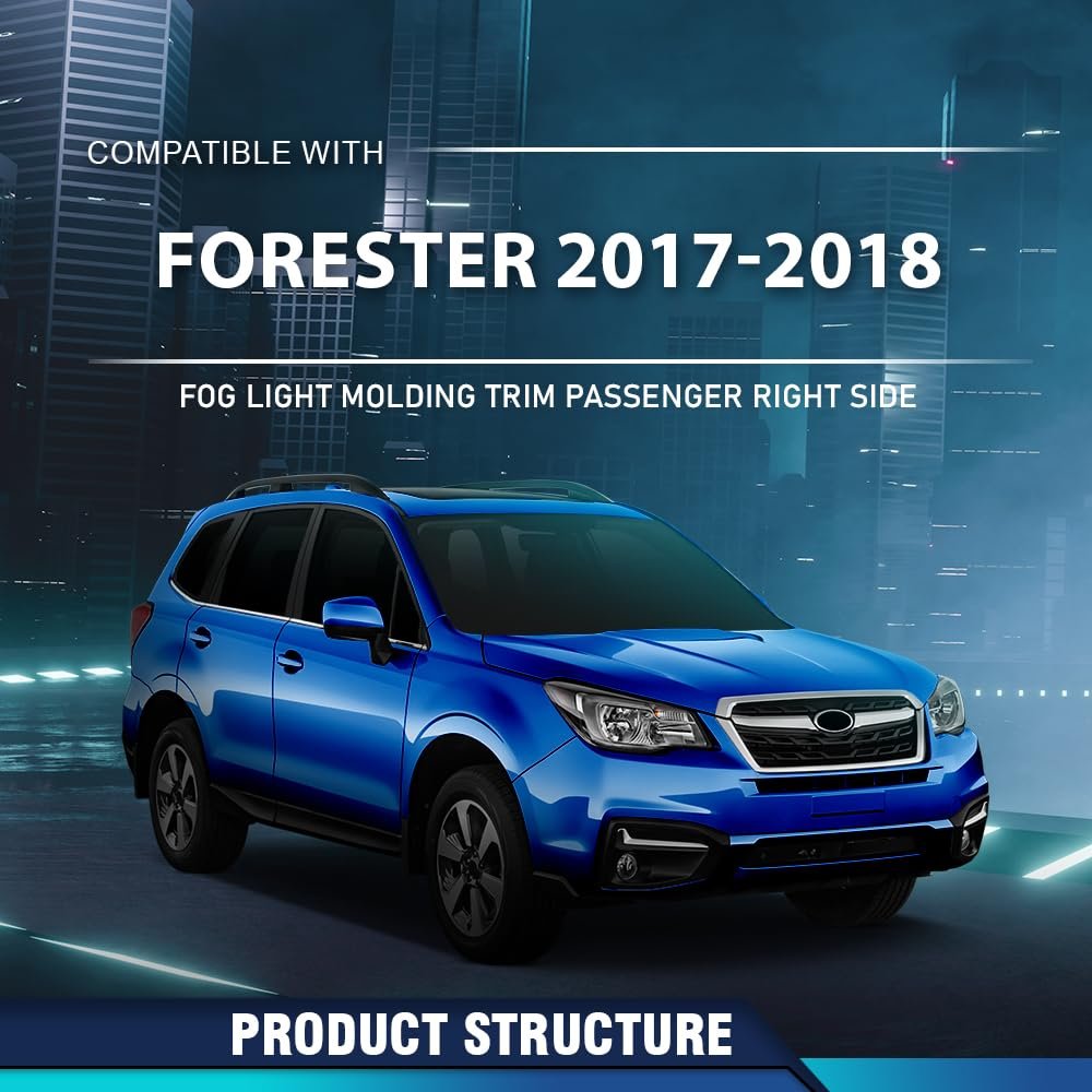 Fog Light Molding Trim Passenger Side For Subaru Forester 2017 2018 Silver Chrome Front Right Part Number 57708sg000 Su1047101