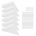 Uxcell Shelf Brackets 6pcs 140mm Stainless Steel Invisible Triangle Bracket With Screws Wall Mounted Floating Supporter For