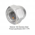Uxcell 5 8-11 Acorn Cap Nuts 3pcs 304 Stainless Steel Hardware Hex Dome Head For Fasteners Silver