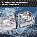 G-plus Headlights Assembly Compatible With 1997-2002 Ford Expedition Headlamp Driver And Passenger Side Fo2502182 Fo2503182