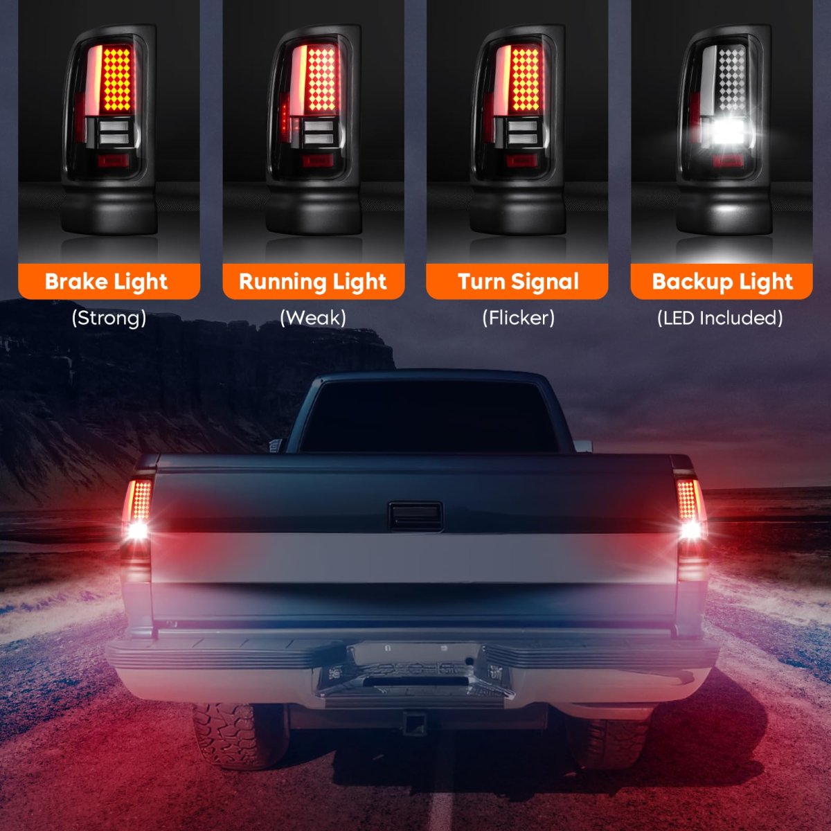 Tresound Led Tail Light For Ram 1500 1994-2001 2500 3500 1994-2002 Rear Taillight Assembly 55055264ac 55055265ac