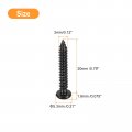 Uxcell 3mm X 20mm Phillips Pan Head Self-tapping Screw 100pcs 304 Stainless Steel Round Wood Full Thread Black