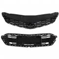 Waltyotur 2pcs Front Hood Bumper Upper Grill Middle Lower Grille Cover Replacement For Chevrolet Cruze 2016 2017 2018