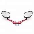 Uxcell 8mm 10mm Thread Dia Motorcycle Motorbike Modified Rearview Mirror Red