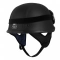 Tcmt Dot German Motorcycle Open Face Helmet For Chopper Cruiser Biker Black Pu Leather M