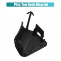 Uxcell 1 Pair Unpainted Front Left Right Bumper Tow Hook Cover For Toyota Highlander 2011-2013 Eye Cap Black
